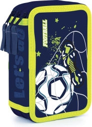 Schooletui met drie lagen zonder vulling – voetbalmotief
