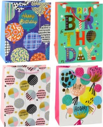 Paper birthday gift bag 23 × 18 × 10.5 cm – colorful designs