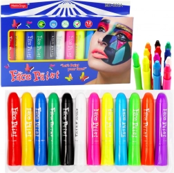 Gezichtsschilderij set - 12 kleuren stiften