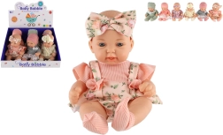 Baby pop met stevig plastic lijfje 26 cm – mix van outfits, set van 6 stuks
