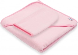 Baby terry hooded towel New Baby Basic 80 × 80 cm pink
