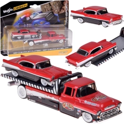 Maisto metalen set 1:64 – takelwagen CHEVROLET Flatbed 1957 en CHEVROLET Bel Air