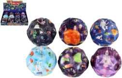 Foam bouncing ball with space motif 7 cm