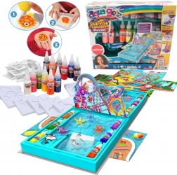 Aqua Gelz – grote creatieve set Laguna, 12 gekleurde gels en vormpjes