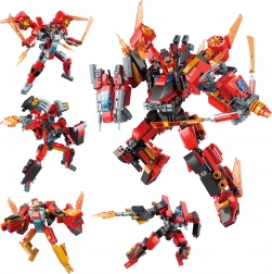 Qman Roaring Flame God General 4-in-1 bouwset robotten 1201 stukjes