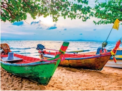 Puzzle bateaux colorés sur la plage 2000 pièces