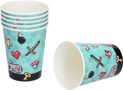 Papieren partybekers SPEL 250 ml – set van 6 stuks