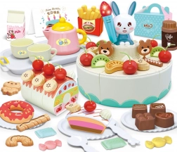 Woopie patisserie – verjaardagstaart om te snijden en theeset, 85 stuks