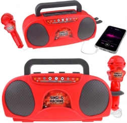 Draagbare kinder-karaoke met microfoon, rood