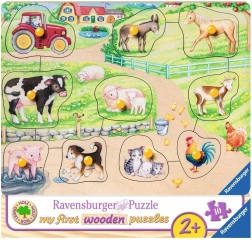 Ravensburger wooden peg puzzle Morning on the Farm