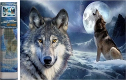 Diamond Painting – Wolf Full Moon 30 × 40 cm