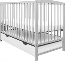 Kinderledikant met lade NEW BABY Lilly, grijs