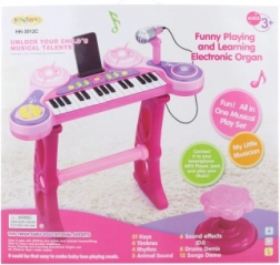 elektronische kinderpiano met microfoon – blauw