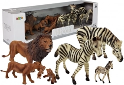 set figuren Afrika – wilde dieren: leeuwen- en zebrafamilie