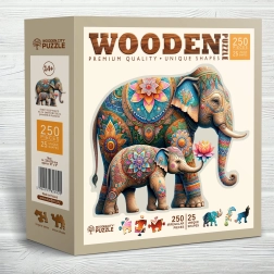 Wooden Puzzle Fashion Elephants 250 Pieces