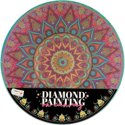 Creatieve diamant-schilder set – mandala bloem op rond canvas 30 cm