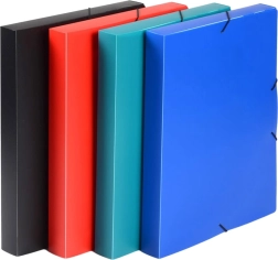 Archiefbox A4 met elastiek van polypropyleen, zwart