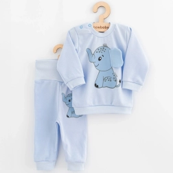 Babyset t‑shirt en joggingbroek New Baby Happy Elephant blauw 80 (9–12 m)
