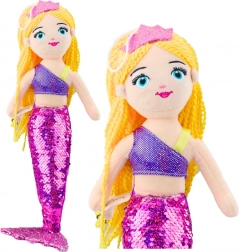 Plush Mermaid with Sequin Tail Purple 48 cm