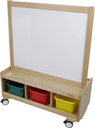Masterkidz tableau magnétique double face sur roulettes en contreplaqué de bouleau