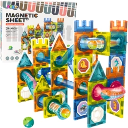 Magnetic Building Set with Marble Run, 98 Pieces