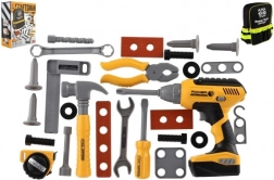 Plastic gereedschapsset met accuboormachine en rugzak