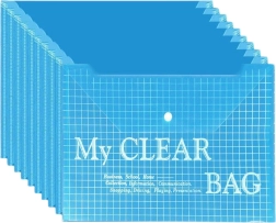 Transparante map met kliksluiting blauw A4