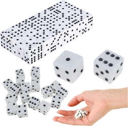 Set klassieke dobbelstenen 1–6, wit, 100 stuks