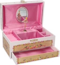 Boîte à musique à bijoux Chanson florale avec mélodie Le Lac des cygnes