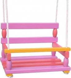 Wooden swing for children 40 × 30 cm, load capacity 80 kg – Pink