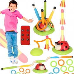 Jeu sportif pour enfants 3 en 1 : corde à sauter, lancer sur cible, lanceur de coccinelle