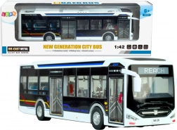 Electric City Bus 1:42 Metal White with Lights
