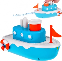 Zwevende kinderbadboot met fontein