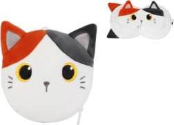 Reisekissen mit Maske – orangefarbene Katze