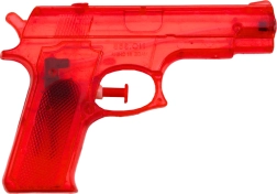 Klein rood plastic waterpistool 15 × 10,5 cm