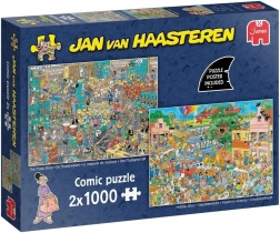 JUMBO Puzzle Jan van Haasteren Music Shop and Summer Mood 2x1000 Pieces