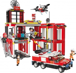 Qman MineCity centre des pompiers – jeu de construction pour enfants