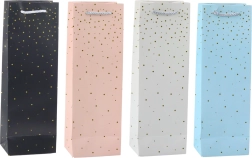 Paper Gift Bag for Bottle with Gold Dots 35 x 12 x 9 cm