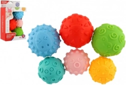 Set de balles sensorielles en caoutchouc pour bébés, 6 pièces