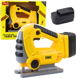 Accu-decoupeerzaag voor kinderen met licht en geluid – geel