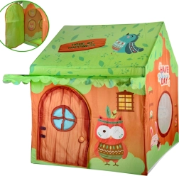 Kleurvolle kindertent huisje Bosvrienden met tas