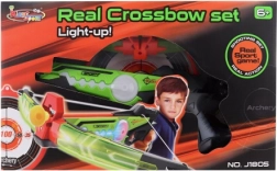 Lichtgevende kinder-kruisboog met zuignap pijlen en doel – schietset op batterijen, 6+
