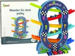 Circuit de course en bois à 6 niveaux