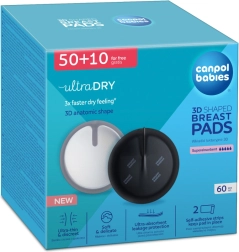 Canpol babies ultra dry 3D contoured nursing pads, black 60+10 pcs