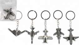 Metalen vliegtuig-sleutelhanger 5–6 cm, mix van designs