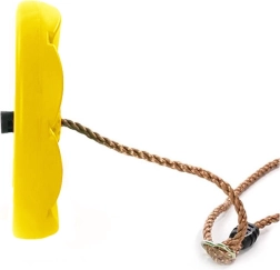 Tuin­schommel voor kinderen met bloemvormige zitting en touw – geel