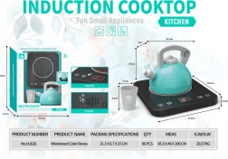 Interactieve inductiekookplaat voor kinderen met theepotje en kopje