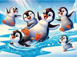 Puzzle en bois Pingouins joyeux WOODEN CITY, 40 pièces