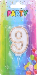 Party Candle No. 9 Gold