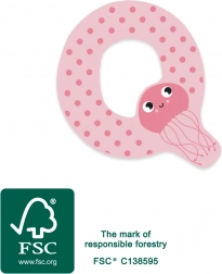 Houten letter Q met kwal voor kinderen